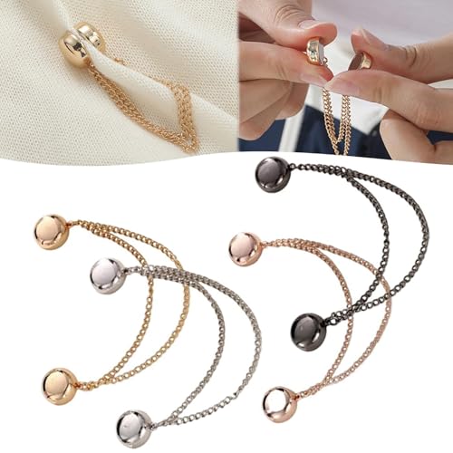 Multifunktionale magnetische Kleidungsclips, Leistungsstarke Hijab-Magnete Mit Kette, Abnehmbare Magnetische Pins, magnetische Knopfklammern (a 4PCS) von Donubiiu