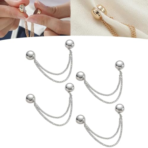 Multifunktionale magnetische Kleidungsclips, Leistungsstarke Hijab-Magnete Mit Kette, Abnehmbare Magnetische Pins, magnetische Knopfklammern (c 4PCS) von Donubiiu