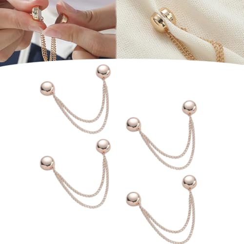 Multifunktionale magnetische Kleidungsclips, Leistungsstarke Hijab-Magnete Mit Kette, Abnehmbare Magnetische Pins, magnetische Knopfklammern (e 4PCS) von Donubiiu