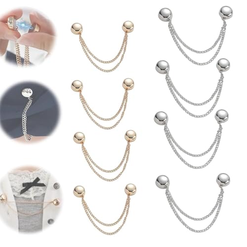 Multifunktionale magnetische Kleidungsclips, Leistungsstarke Hijab-Magnete Mit Kette, Abnehmbare Magnetische Pins, magnetische Knopfklammern (f 8PCS) von Donubiiu