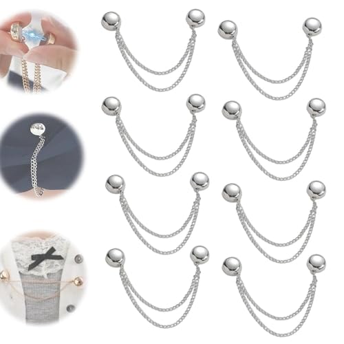 Multifunktionale magnetische Kleidungsclips, Leistungsstarke Hijab-Magnete Mit Kette, Abnehmbare Magnetische Pins, magnetische Knopfklammern (h 8PCS) von Donubiiu