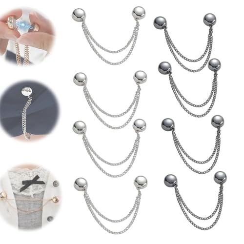 Multifunktionale magnetische Kleidungsclips, Leistungsstarke Hijab-Magnete Mit Kette, Abnehmbare Magnetische Pins, magnetische Knopfklammern (i 8PCS) von Donubiiu