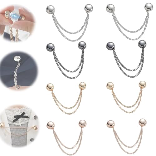 Multifunktionale magnetische Kleidungsclips, Leistungsstarke Hijab-Magnete Mit Kette, Abnehmbare Magnetische Pins, magnetische Knopfklammern (j 8PCS) von Donubiiu