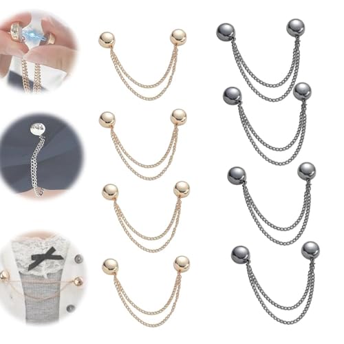 Multifunktionale magnetische Kleidungsclips, Leistungsstarke Hijab-Magnete Mit Kette, Abnehmbare Magnetische Pins, magnetische Knopfklammern (k 8PCS) von Donubiiu