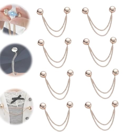 Multifunktionale magnetische Kleidungsclips, Leistungsstarke Hijab-Magnete Mit Kette, Abnehmbare Magnetische Pins, magnetische Knopfklammern (m 8PCS) von Donubiiu