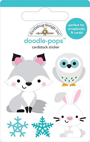 DOODLEBUG DESIGN INC. 614786 Doodle-POPS 3D STCKR FRNDS, Foxy & Friends Winter Wonderland, Einheitsgröße von Doodlebug