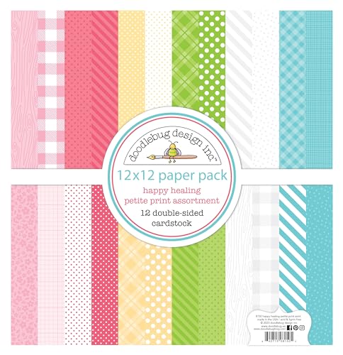 Doodlebug Petite Prints Double-Sided Cardstock 12"X12"-Happy Healing von Doodlebug