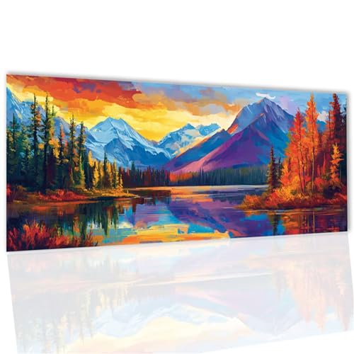 Diamond Painting Erwachsene, Diamond Painting XXL Berg Diamant Malerei Kits 27x55inch, DIY Bastelset Erwachsene mit Zubehör, Mosaikherstellung Malen Nach Zahlen Set Home Wand Dekor Weihnachten WQ-98 von Doontiny