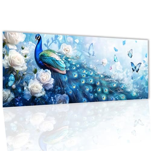 Diamond Painting Erwachsene, Diamond Painting XXL Pfau Diamant Malerei Kits 27x55inch, DIY Bastelset Erwachsene mit Zubehör, Mosaikherstellung Malen Nach Zahlen Set Home Wand Dekor Weihnachten WQ-86 von Doontiny