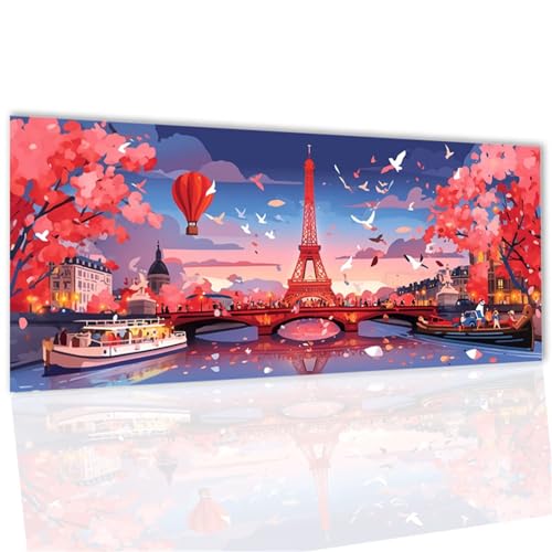 Diamond Painting Landschaft, Brücke Diamond Painting Erwachsene, DIY 5D Runde Steine Bastelset Erwachsene, Diamant Malerei Bilder Arts Craft Set mit ZubehöR Zuhause Wanddeko Geschenke 70x140cm WQ-53 von Doontiny