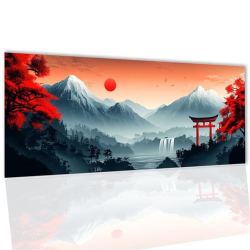 Japanischer Stil Diamond Painting, Diamond Painting Erwachsene Berg, DIY 5D Runde Steine Bastelset Erwachsene Arts Craft Set mit ZubehöR für Zuhause Wanddeko, Geschenke für Frauen 22x43inch WQ-60 von Doontiny