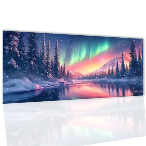 Polarlicht Diamond Painting, Diamond Painting Erwachsene Winter Diamant Paintings Bilder Kinder, DIY 5D Runde Steine Bastelset Erwachsene Set mit ZubehöR für Zuhause Wanddeko Geschenke 22x43inch WQ-72 von Doontiny