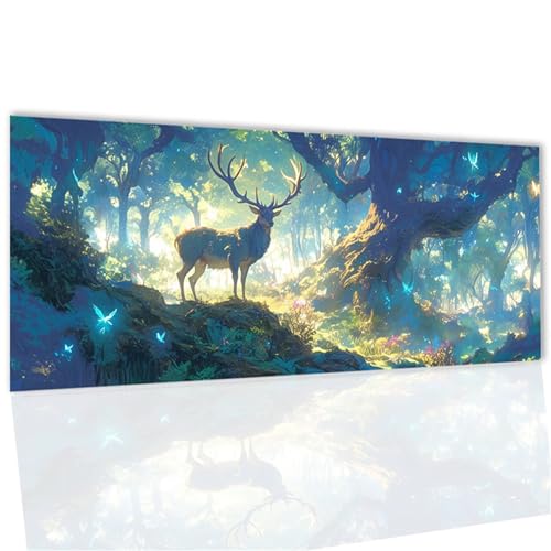 Reh Diamond Painting, Diamond Painting Erwachsene Wald Diamant Paintings Bilder Kinder, DIY 5D Runde Steine Bastelset Erwachsene Set mit ZubehöR Zuhause Wanddeko, Geschenke für Frauen 27x55inch WQ-80 von Doontiny