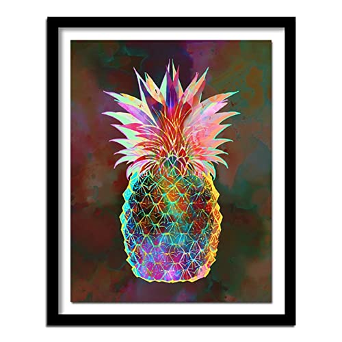 5D Diamond Painting Ananas Malerei Diamant Painting Kinder, DIY Voll Set Cross Stickerei Malerei, Diamond Painting Erwachsene Bilder Kits, Home Wanddekoration Malerei Kunsthandwerk Geschenk 20x30cm von Dooqon