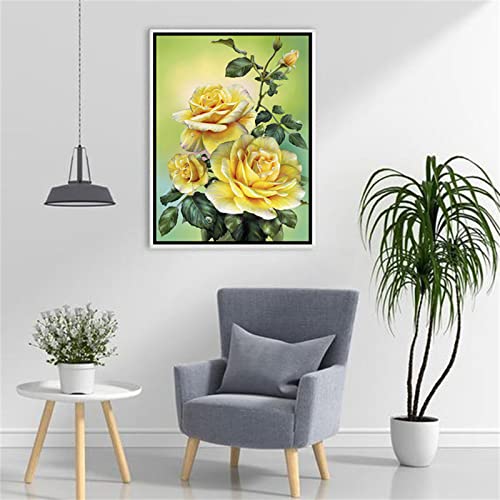 5D Diamond Painting Blumen Blätter Diamant Painting Kinder, DIY Voll Set Cross Stickerei Malerei, Diamond Painting Erwachsene Bilder Kits, Home Wanddekoration Malerei Kunsthandwerk Geschenk 60x80cm von Dooqon