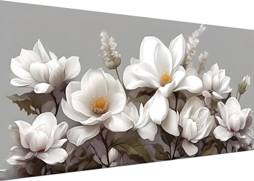 5D Diamond Painting Erwashsene Groß XXL 160x80cm Full Diamant Painting Bilder Blume Magnolie Diamond Art DIY Diemant Malerel Kinder Kreuzstich Stickerei Kunst Set Home Wand Dekor H-163 von Dooqon