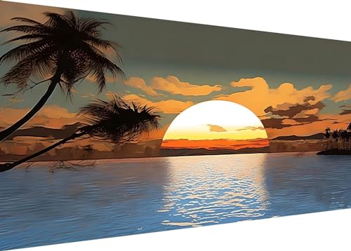 5D Diamond Painting Erwashsene Groß XXL 180x90cm Full Diamant Painting Bilder Sonnenuntergang Meer Diamond Art DIY Diemant Malerel Kinder Kreuzstich Stickerei Kunst Set Home Wand Dekor H-402 von Dooqon