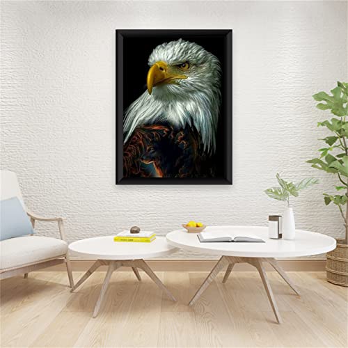 5D Diamond Painting Weißer Adler Diamant Painting Kinder, DIY Voll Set Cross Stickerei Malerei, Diamond Painting Erwachsene Bilder Kits, Home Wanddekoration Malerei Kunsthandwerk Geschenk 90x120cm von Dooqon