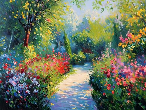 Malen Nach Zahlen Erwachsene Beginner Jardin Monet Paint by Number Artwork Paint by Number Kits Colorful Canvas Oil Painting by Number Home Wall Dekoration Geschenke 50x65cm Frameless G-658 von Dooqon