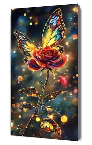 Malen Nach Zahlen Erwachsene Rose Schmetterling, DIY Handgemalt Ölgemälde Kit für Anfänger und Erwachsene, Inklusive Knitterfreie Leinwand,Pinsel und Acrylfarben, Malen Nach Zahlen Dekor 20x40cm g-381 Malen Nach Zahlen Erwachsene Rose Schmetterling, DIY Handgemalt Ölgemälde Kit für Anfänger und Erwachsene, Inklusive Knitterfreie Leinwand,Pinsel und Acrylfarben, Malen Nach Zahlen Dekor 20x40cm g-381 von Dooqon