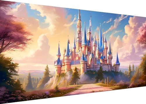 Traumschloss Diamond Painting Erwachsene Groß XXL 100x50cm, DIY 5D Diamant Painting Bilder, Diamant Kunst Malerei Stickerei Kreuzstich Set, Diamond Painting fur Wohnzimmer Wanddeko Y-157 von Dooqon