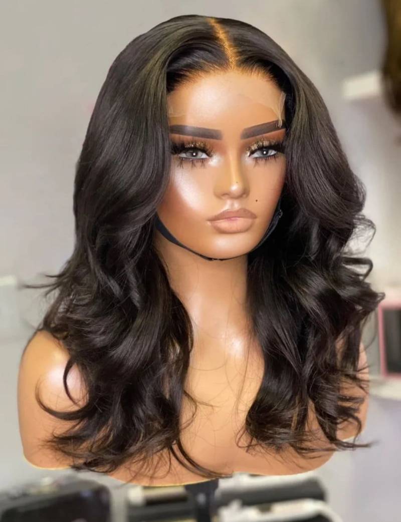 13x4 Glueless Frontal 100% Echthaar Bodywave Transparent Lace Perücke von Doozywigs