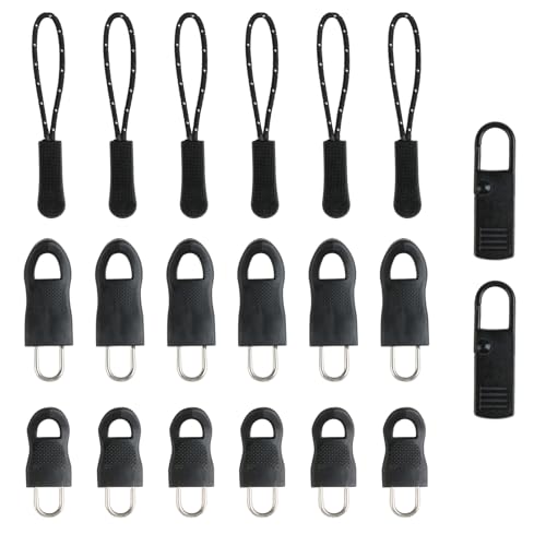 Reißverschluss Zipper, 20pcs Reißverschluss Reparaturset, Abnehmbare Reißverschluss Reparatur Zipper für Jacken, Koffer, Kleidung, Schuhe, Schwarz Universal 4 Style Zipper Schieber von Dorart Home