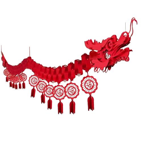 Chinesische Neujahrsdekorationen 2024 Banner Chinesische Dragon Dekoration Banner mit 12 glücklichen Zaubermondon Neujahrsparty Gefälligkeiten für Geschäfte, Zuhause, Chinatown von Dorccsi