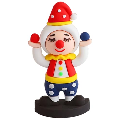 Clown-Figuren, bunte Miniatur-Zirkus-Clown-Dekoration, Karnevals-Kuchenaufsatz, Clown-Ornament, wiederverwendbare Kunst-Clown-Figur, für Home-Office-Dekorationen, Stil 5 Clown-Ornament, Kunst-die-Clow von Dorccsi