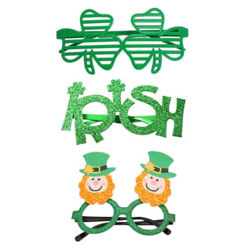 Dorccsi St. Patricks Day ZubehöR Kleeblatt Brille Irische Foto Requisiten ZubehöR FüR Partys Briefbrille Irland Deko von Dorccsi