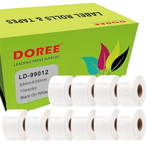 DOREE 99012 Adress-Etiketten,36 mm x 89 mm, kompatibel mit Dymo Labelwriter Drucker 4XL 450 400 330 320 310 Twin Turbo Duo Seiko SLP 450 430 420 400 240 220 200 120 (10pack) von Doree