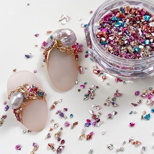 1Kiste Unregelmäßig Nail Gems Rhinestones Nail Charms Nageldesign Bunt Zerkleinert Stein Nagel Steinchen Charms Nägel Mini Strasssteine Nägel Nagel Charms 3D Steinchen Für Nägel Zubehör Nail Art von Dornail