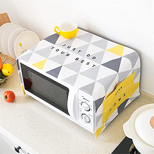 Mikrowellenabdeckung Microwave Cover Stoff Staubschutz Mikrowelle Abdeckung Mikrowellen Haube Staubtuch Haube Allgemein Tischdecke Abwaschbar Graue Geometrie 35 X 95cm von Dostear