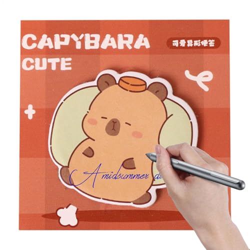 Dottduya Lustige Haftnotizen, Capybara Haftnotizen - Capybara Annotation Sticky Tabs - 30 Blatt Memo-Notizblöcke, herausnehmbares Notizzubehör für Schüler und Lehrer von Dottduya