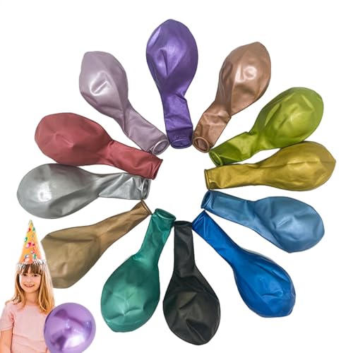 Dottduya Metallballons 12 Zoll,Latex-Metall-Chrom-Luftballons | Latexballon-Set 12 Zoll | Lebendige Farben, 50 x verschiedene Latexballons aus Latex für die Dekoration von Bogengirlanden von Dottduya