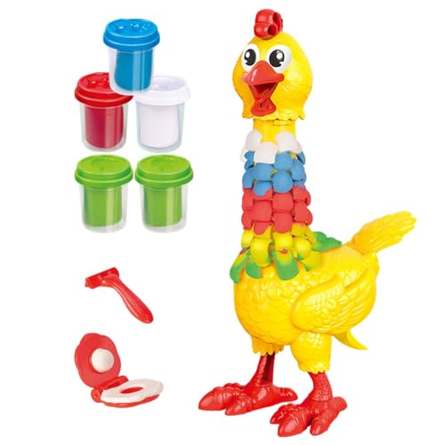 Dottduya Modelliermasse-Set, lufttrockener Ton für Kinder,Bunte Huhn-Spielzeugfigur mit Tonfüllung | Imitieren Sie eine Henne, die Eier legt. Hühnermodell. Rollenspiel für und Mädchen von Dottduya