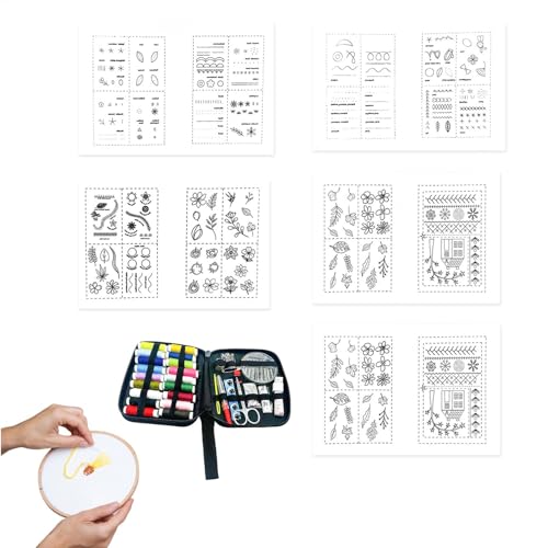 Dottduya Stickbuch -Buch -Kit, Stickbuch -Muster -Buch -Kit - Haushaltsnähungspraxis,Klassische Stickstielstits -Übungs -Kit für Anfänger Erwachsene von Dottduya