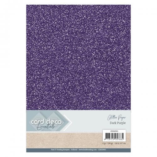 Card Deco Essentials Glitzerpapier, Dunkelviolett von Dotty Design