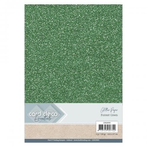 Card Deco Essentials Glitzerpapier, Waldgrün von Dotty Design