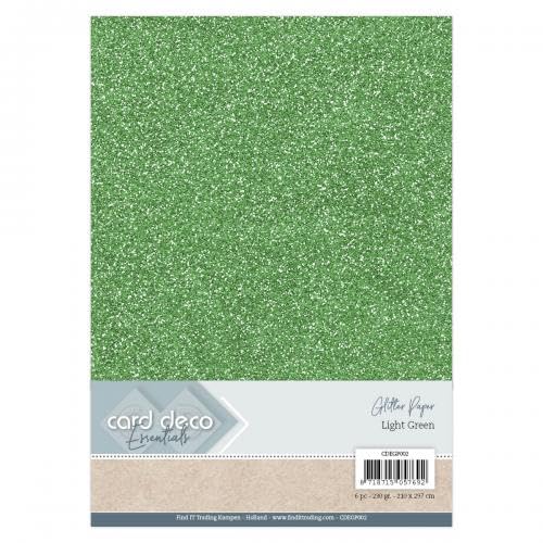 Card Deco Essentials Glitzerpapier hellgrün von Dotty Design