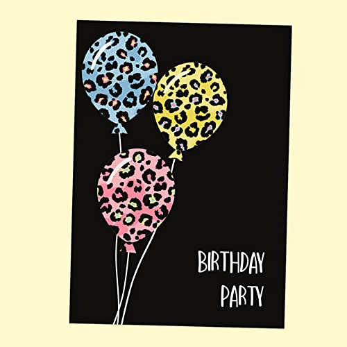 Luftballons mit Leopardenmuster Ready-to-Write Invitations - Leopard Print Balloons von Dotty about Paper