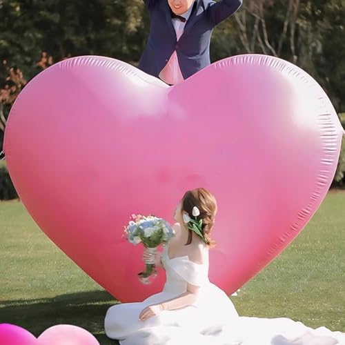 Huge Heart Shaped Balloons,Ballon Herz Valentinstag PVC 78.7inch Riesiger Liebesballon Hochzeitsdekoration Birthday Ballons von Dou-Mi