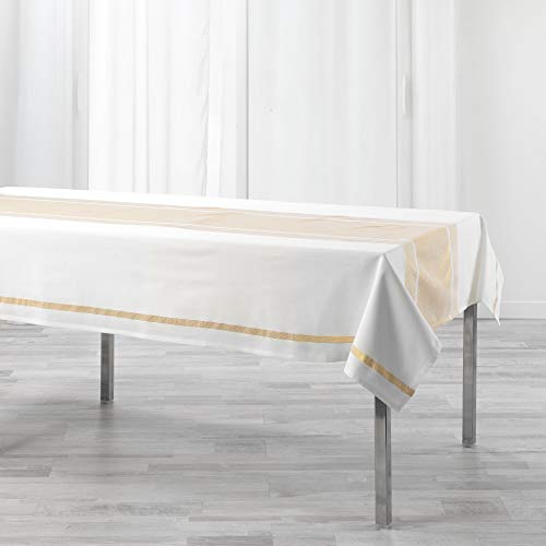 DOUCEUR D'INTERIEUR Tischdecke, rechteckig, 140 x 240 cm, Baumwolle, unifarben + Lurex Elegancia Gold von Douceur d'Intérieur