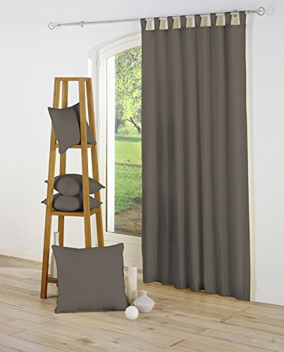 Douceur d'intérieur - 1601051, Vorhang Passanten, 140 X 260 cm, Essentiel, Polyester Unifarben, Braun von Douceur d'Intérieur