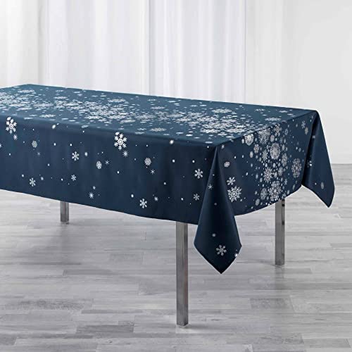 Douceur d'Intérieur Constellation Tischdecke, rechteckig (150 x 300 cm), Marineblau, Polyester mit Metallic-Druck von Douceur d'Intérieur