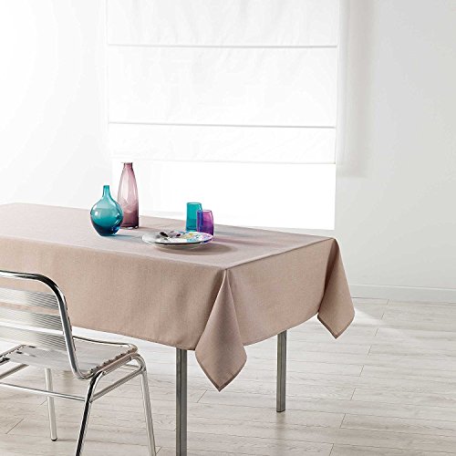 Douceur d'Intérieur Newton Tischdecke, rechteckig, Chambray, einfarbig, beschichtet, Polyester, 140 x 250 cm, Leinen von Douceur d'Intérieur