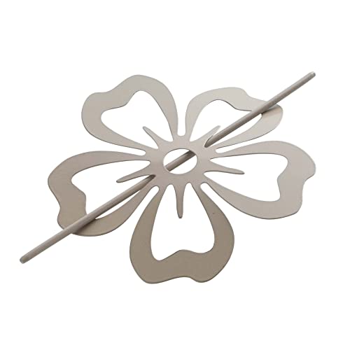 Douceur d'Intérieur Weiche Innenraffhalter Brosche (0) 15 cm Metall lackiert Petaly Taupe von Douceur d'Intérieur