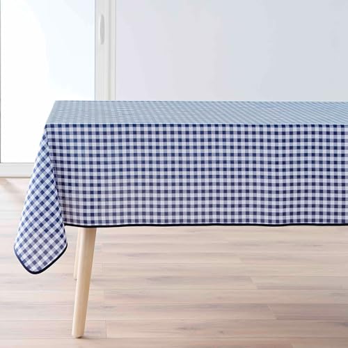 douceur d'intérieur Rechteckige Tischdecke, Polyester, Blau, 150 x 240 cm von Douceur d'Intérieur