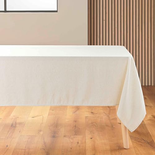 douceur d'intérieur Rechteckige Tischdecke, Polyester Leinen-Mischung, Natürlich, 140 x 240 cm von Douceur d'Intérieur