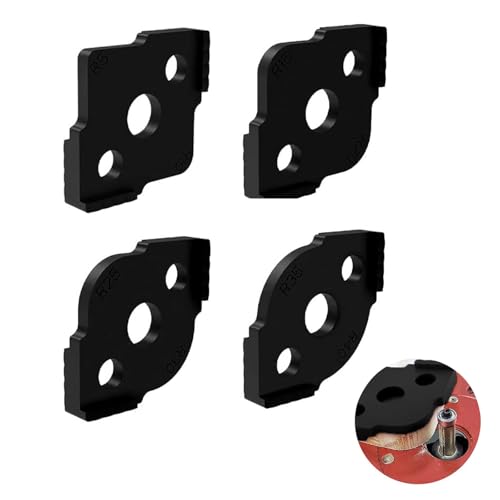 4 Stück Frässchablonen Für Oberfräse, Eckradiusfrässchablonen, Radius Jig Router Templates,Für Handkantentrimmer, Graviermaschine, Holzbearbeitungswerkzeug, Schwarz(R5 R10 R15 R20 R25 R30 R35 R40) von Doukesh